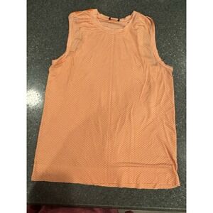 Oiselle Orange Textured Sleeveless Tank Top